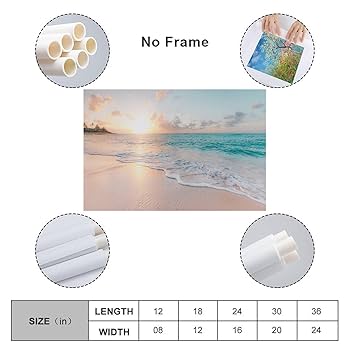 Amazon.co.jp: 海の絵 海辺 風景写真 海 絵画 静物の風景 ビーチ